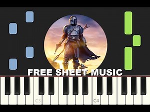 THE MANDALORIAN THEME, Star Wars, 2019, Piano Tutorial with free Sheet Music (pdf)