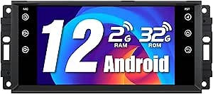 AWESAFE Car Stereo for Jeep Wrangler JK Compass Patriot/Chrysler/Dodge RAM Charger, 7 inch Touch Screen Android Radio with Bluetooth GPS Navigation Wireless Carplay Andriod Auto, 2GB+32GB