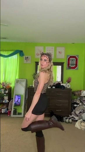 Halloweend outfit of the day costume transition leopard cheetah vibes