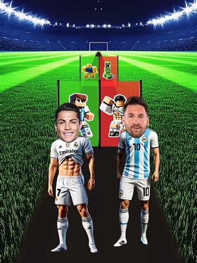 Roblox vs Minecraft - Ronaldo💀 & Ronin Alpha😎 or Messi🤩 & Creeper💣#shorts