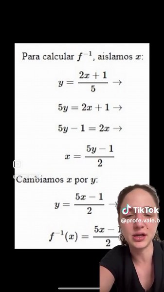Valeria Laura Berkow (@profe.vale.b) - Funciones Inversas: Conceptos y Ejemplos Prácticos