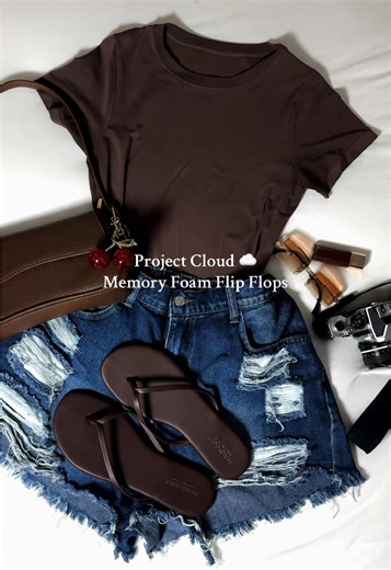 Memory Foam Flip Flops in Dark Chocolate Color