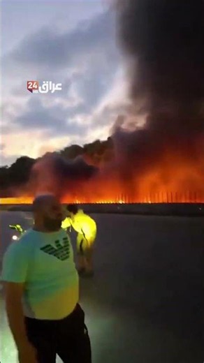 Iraqi oil tankers catch fire on the Homs-Tartus road in Syria