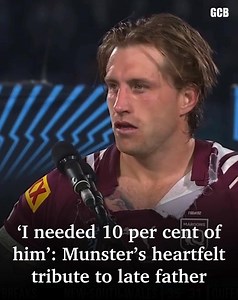 Cameron Munster looked to the heavens when he led the Maroons out for the Origin finale and asked his late father for energy – 80 minutes later he revealed the toll the week had taken upon him. READ WHAT HE SAID 👉 https://bit.ly/46Bt0qL | Gold Coast Bulletin