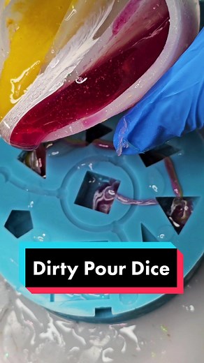 Sunset on overdrive, perhaps. Tried a partial dirty pour and I'm in love with these dice ✨ #dnd #tabletopgames #ttrpg #handmadedice #dice #resindice #dicemaking