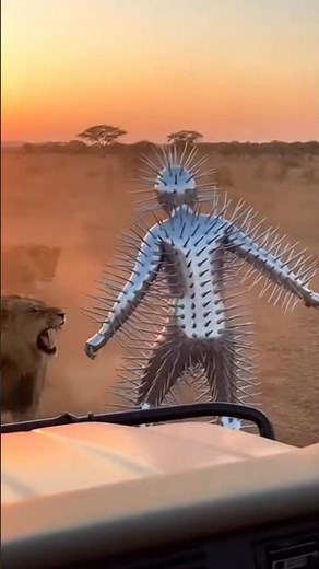 Cactus Man walks 🦁| see what happens next so funny [this is a ai video]