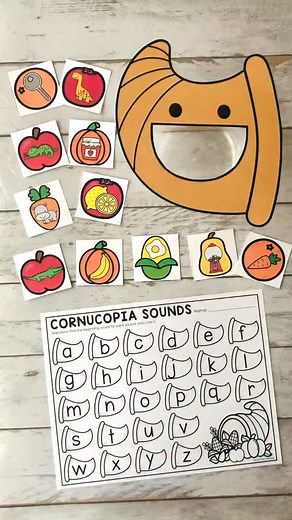 🍎🍊🌽🥕Cornucopia Beginning Sounds! 🍎🍊🌽🥕Your students will love feeding fruits and vegetables to the cornucopia to practice beginning sounds during your November and Thanksgiving literacy centers! 🍎🍊🌽🥕LIKE this post and comment YES for the link. 📥Save for later 🫶🏼Share with a friend 🧡Follow for more #beginningsounds #kindergarten #phonics #phonemicawareness #literacycenters #teacher #homeschoolteacher #thanksgivingactivitiesforkids #thanksgivingactivities #thanksgivingactivity | The