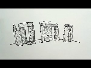 How to Draw STONEHENGE Step by Step