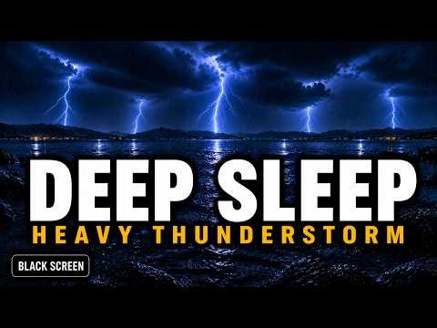 Heavy Thunderstorm Black Screen for Deep Sleep (10 Hours)