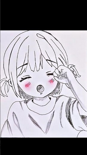 Draw cute anime girl face easy #tutorial #drawing #shorts