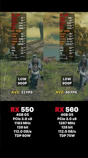 RX 550 VS RX 560 4GB G5 - Elden Ring #gamingtest #rx550 #ryzen5 #rx560 #eldenring
