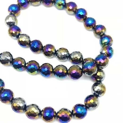 Glass Beads Strand 10mm Ball Facet Cut VS Clarity Black Color Birthstone Jewelry Making