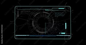 Futuristic scanning interface animation with circular HUD elements and data readouts