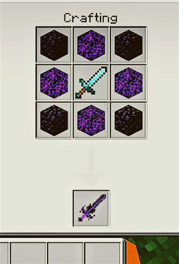 Crafting a crying obsidian legendary sword in minecraft #minecraft #shorts
