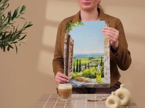 Tuscan Vineyard Window View Print, Italian Countryside Kitchen Wall Art - Etsy