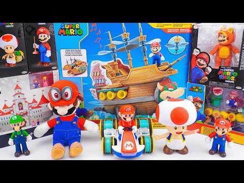 Super Mario Bros Unboxing Toys Review | Super Mario Deluxe Bowser's Airship Playset | Mario Plush
