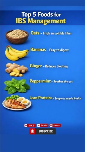 Top 5 Foods for IBS Management #healthylifestyle #healthyeating