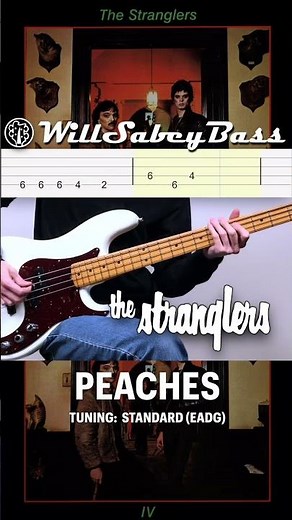 The Stranglers - Peaches (Bass Line) #thestranglers #jjburnel #basstab #bassline #basscover #bassist
