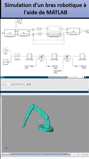 Simulation d’un bras robotique avec MATLAB & SolidWorks | Simscape Multibody #shorts