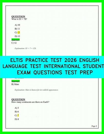 ELTIS Practice Test 2026 English Language Test for International Students Exam Questions Prep 2026