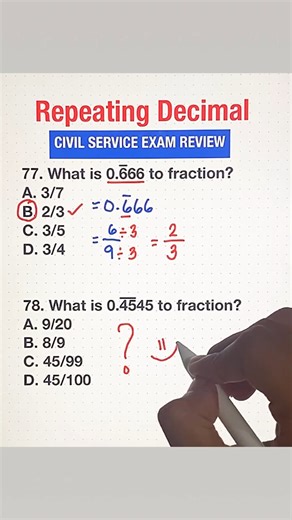45K views · 536 reactions | CSE Review: Repeating Decimal! | ORC Online Review PH | Facebook