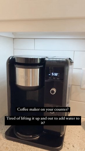 Is your coffee maker on the counter? Do you have to pick it up and out to add water to it everytime? Add a tray underneath to make it easier! This tray is from @target! • • • #target #targetfinds #coffeebar #ninjacoffee #coffeestyling #coffee #coffeemachine #counterstyling #counterdecor #makeiteasy #home #kitchen #newbuild #hometips | Linen Oaks Interiors