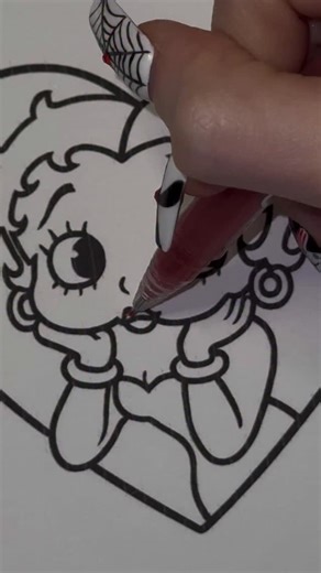 16K views · 630 reactions | Betty Boop ♥️ #glitterpens #satisfying #bettyboop #coloring #glittercoloring | Alba Leon Coloring Books | Facebook