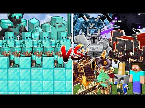 STRONGEST BOSS MOBS vs DIAMOND CASTLE | Minecraft Mob Battle
