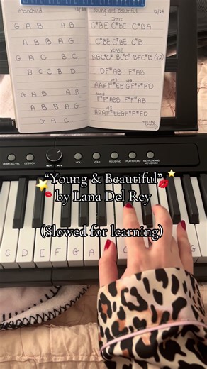 Notes for “Young and Beautiful” by Lana Del Rey. Slowed down tutorial! 💝 #pianotutorial #learnthepiano #pianotok #youngandbeautiful #lanadelrey #pianotips #lana #aesthetic #piano #gatsbysoundtrack #thegreatgatsby #gatsby #greatgatsby #thegreatgatsbymusical