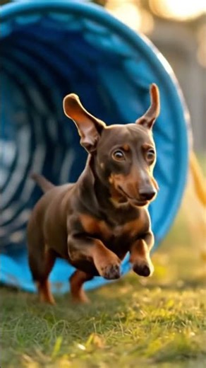 Outdoor Fun: Dachshund’s Adventure in Treasure Digging and Racing