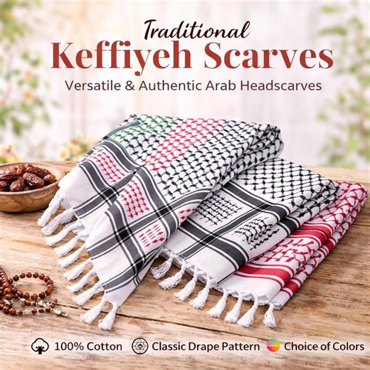 Handmade Keffiyeh Tactical Hijab Scarf – Square Arab Head Wrap for Men & Women - Etsy