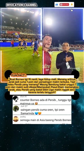 Persib vs Borneo tgl 15 nanti menjadi mini Final⚽️ #persib #persibbandung #borneo #liga1