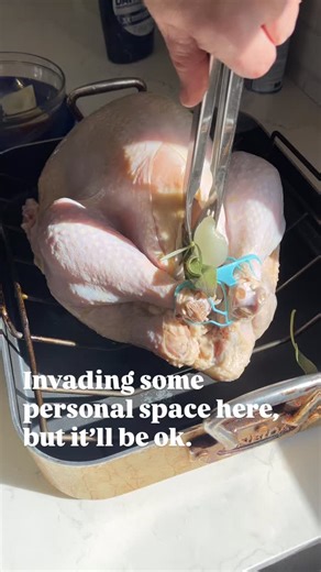 Yes, we removed the plastic. @altonbrown recipe for Good Eats Thanksgiving Turkey Recipe. #turkey #thanksgiving #brine #brinedturkey #altonbrowngoodeats #altonbrowngoodeatsturkey | Pantry To Table