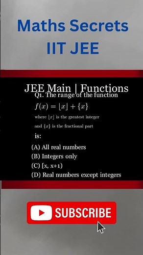 JEE Functions Trick You Must Know! | Floor & Fractional Part PYQ Explained #nta #jeemains #shorts