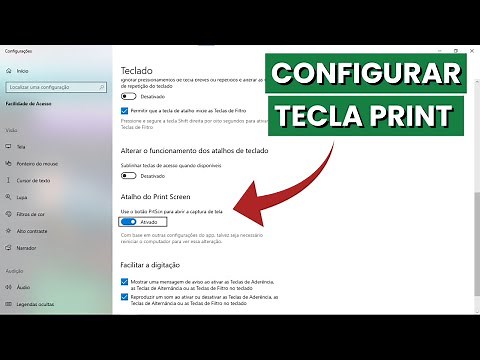 COMO CONFIGURAR A TECLA PRINT PARA USAR A CAPTURA DE TELA