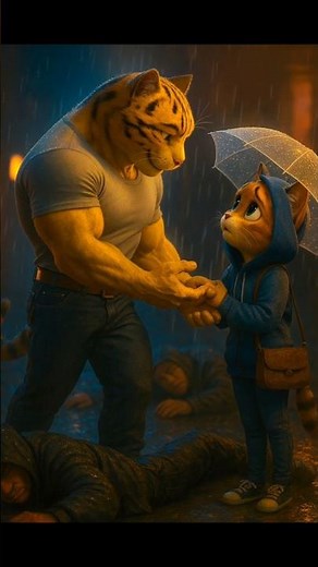 “Real Heroes Don’t Need Capes | Cat Man Saves Her in the Rain 🌧️❤️”