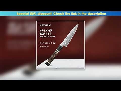 Unboxing HEZHEN Compact Multi-Knife Imported ZDP-189 Core 49-Layer Damascus Steel 65-67HRC Luxury G