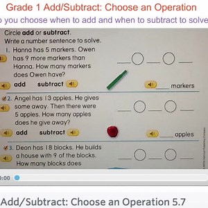 First Grade - Lesson 5.7 Add/Subtract Choose an Operation