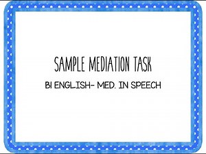 6. sample mediation in speaking: estudiar en casa (WAGOLL)- B1 ENGLISH EOI (4º ESO)