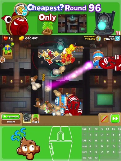 Cheapest? Round 96 | Banana Farm | Dark Dungeon | Cost: 414,360 | BTD6 CRTM-11
