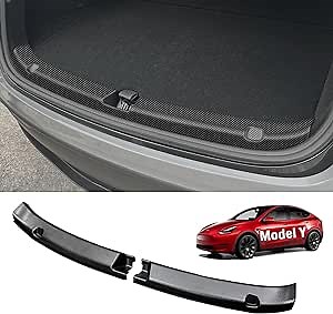 Rear Bumper Guard for Tesla Model Y 2021 2022 2023 2024 - Carbon Fiber Trunk Door Entry Guards Trim Cover for Tesla Model Y Exterior Accessories