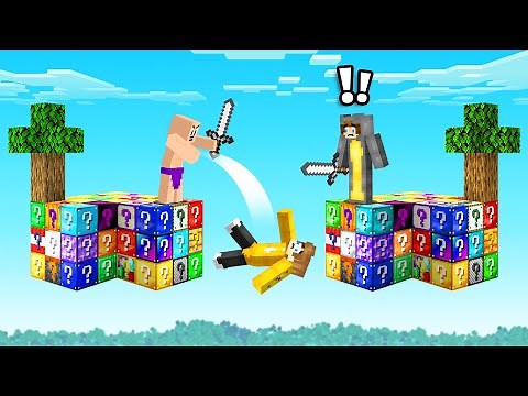 Ultimate Lucky Block Skyblock Battle vs My Friends in Minecraft
