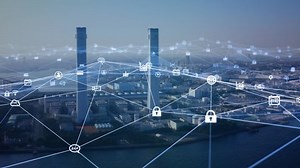 Industrial technology concept. Communication network. INDUSTRY 4.0. Factory automation.