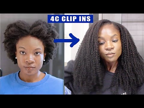 MOST NATURAL!! UNDETECTABLE! 4c Hair Clip In Extensions | How to Fake Long Natural Hair