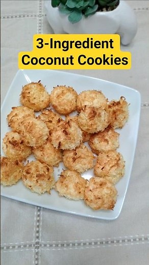 3-Ingredient Coconut Cookies 🍪 | Soft & Easy Recipe