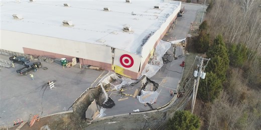 Crews preparing to remove back portion of Target building following massive slip
