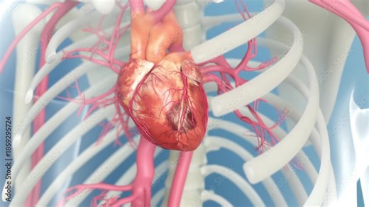 3D Heart stents clear coronary arteries and treat coronary heart disease, myocardial infarction, and heart disease. Heart stent implantation improves cardiovascular circulation, surgical procedure.