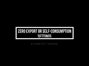 Zero Export or Self-Consumption Settings | COM100D/E