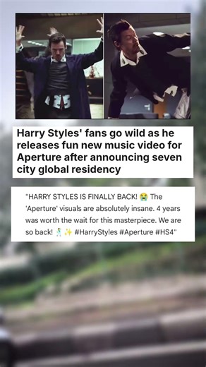 Harry Styles' fans go wild as he releases fun new music video for Aperture after ... #celebrity