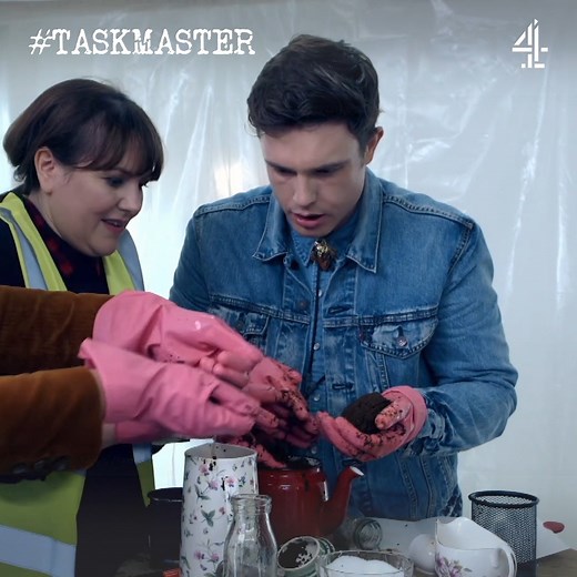 From series 9, make the best cup of tea in the tea cup. But there's a twist - all the required components of the tea are glued or bolted to the table. | Taskmaster